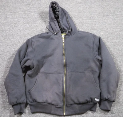Walls Workwear Hoodie Jacket Mens 2XL Black Quilted Lined Hooded Full Zip Warm - Image 1 of 4