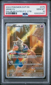 Pokemon Mimikyu Paldean Fates Pokemon Center Promo 075 PSA 10 Exclusive Stamp - Picture 1 of 2