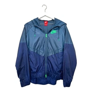 Nike Windrunner Green and Navy Two Way Full Zip Size Large - Picture 1 of 10