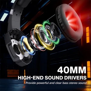 LED Gaming Headphones With Noise Cancellation Mic For Gaming Console KEBD - Picture 1 of 10