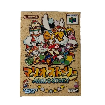 Mario Story N64 Nintendo 64 Paper Mario Complete w/Box Manual Postcard NTSC-J - Image 1 of 3