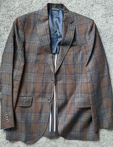 MENs 37S PROSSIMO VACK VICTOR PLAID SOFT LINEN 2-B SPORT COAT BLAZER JACKET - Picture 1 of 8