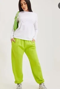 Nike Sportswear Essentials Yellow Green Fleece Sweatpants Women's L BV-4069-321 - Picture 1 of 6