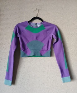 Adidas by Stella McCartney Pullover Damen Small Lila Grün Colorblock Cropped - Bild 1 von 8