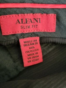 Size 40x30 Alfani slim fit trousers dress pants small stripes Black  - Picture 1 of 1