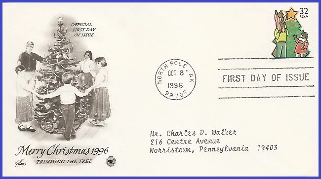 USA5 #3109 ADDR PCS ARTCRAFT FDC   Christmas Tree decorating - Image 1 of 1