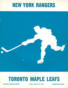 1967 10/29 hockey program New York Rangers Toronto Maple Leafs Bob Nevin 2 goals - Picture 1 of 1