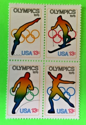 Block of #1698a 4 different Olympics 1977 US stamp #1695-68  & LOW ship - Image 1 of 3