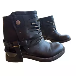 Coolway Baru Botín Negro Talla 36/5 Tacos Suela Cuero Moto Y2K Gótico Grunge Años 90 - Imagen 1 de 13