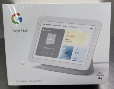 Google Nest Hub (2nd Gen.) Smart Display (White) - (GA01331-US)  Free Ship- NEW - Image 1 of 4