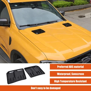 Car Hood Scoop Decorative Trim ABS Glossy Black Cover For Ford Ranger 2023-2024 - Picture 1 of 12