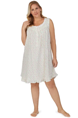 Nwt $70 EILEEN WEST Butter Rose 100% COTTON KNIT Sleeveless Nightgown Chemise 2X - Image 1 of 4