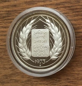 A071 INDIEN 1973 SILBER PROOF 10 RUPIEN MÜNZE - SELTEN - AUFLAGE 15.000 - Bild 1 von 2