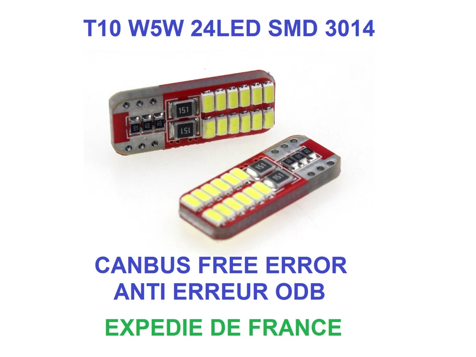  LED VEILLEUSE FORD FOCUS C-MAX T10 W5W 24 SMD BLANC CANBUS NEUF - Imagen 1 de 1