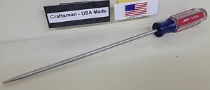 Craftsman 41248 Screwdriver 8" Round Shaft 11-3/4" Long Flat 3/16" Tip NOS USA - Picture 1 of 15