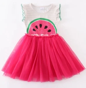 NEW Boutique Watermelon Girls Short Sleeve Tutu Dress - Picture 1 of 9