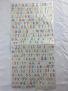 Creative Memories ABC 123 Sticker Neon Pink Green Blue Alphabet Funky Font - Picture 1 of 3