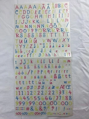 Creative Memories ABC 123 Sticker Neon Pink Green Blue Alphabet Funky Font - Image 1 of 3