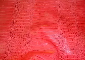 Vinyl Crocodile embossed Nile Faux Upholstery Watermelon fabric - Picture 1 of 1