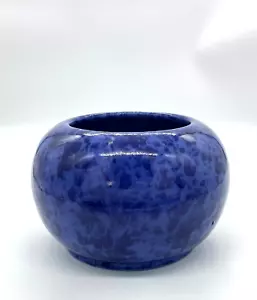 Vintage Art Deco Bendigo Pottery Vase w Blue Mottled Finish - Picture 1 of 14