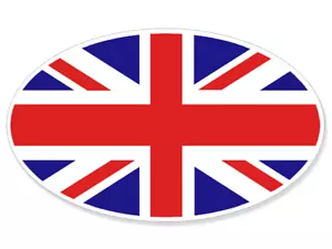 3x5 inch Oval Union Jack Flag Sticker (UK British Britain England Logo London) - Picture 1 of 1