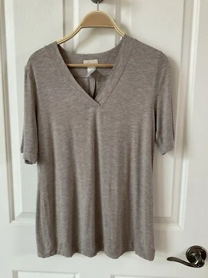 HANRO of Switzerland Heather Gray V Neck Lounge/Sleep Shirt Size Small - Image 1 of 4