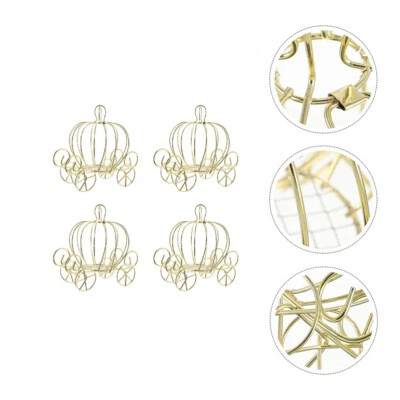 Carro de calabaza creativo decoración de carro de calabaza 4 piezas carro de calabaza caja de dulces de metal Foto 1 de 4