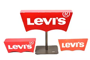 Insegna Vintage Vecchia Legno Targa Pubblicitaria Tabella Levis Insegne Levi's - Foto 1 di 11