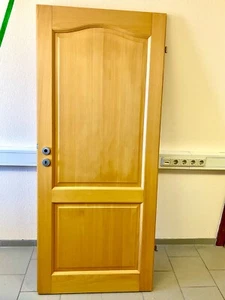 Stiltür, Innentür Buche Massiv Kassetten Füllung geschwungen gebr. 86 cm DIN L - Bild 1 von 12