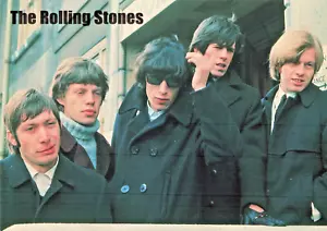 Postcard The Rolling Stones in Overcoats B17 - Picture 1 of 2