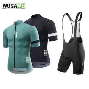WOSAWE Men's Cycling Suits 3D Padded Bib Shorts  Bike Jersey MTB Sport T-shirts - Picture 1 of 27