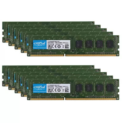 Lot 8G Crucial 8GB PC3L 12800U 2RX8 DDR3 1600MHz 1.35V Memory RAM DIMM Desktop @ - Image 1 of 4