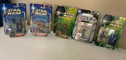 LOT OF 5 Star Wars Action Figures Lott Dod,Mace Windu,Jedi,Lobot,Zam Wesell NIB! Cover