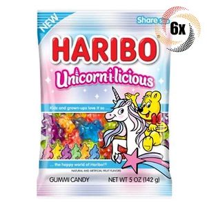 6x Bags Haribo Unicorn-I-Licious Unicorn Shaped Fruit Flavored Gummi Candy | 5oz - Picture 1 of 1