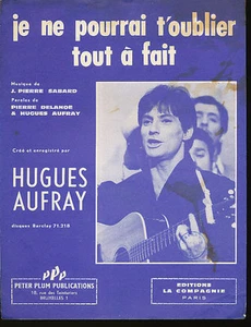 HUGUES AUFRAY partition musicale JE NE POURRAI T'OUBLIE - Picture 1 of 1