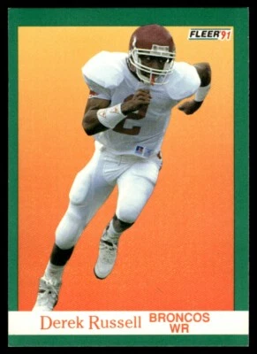 1991 Fleer #424 Derek Russell Rookie Denver Broncos - Image 1 of 2