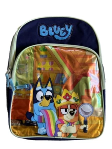 Bluey 16" Canvas Large School Backpack With 2 Mesh Pockets - Picture 1 of 2