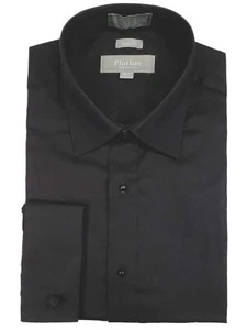 Men's Textured Slim Fit French Cuff Cotton Tuxedo Shirt, N 14.5 - 18.5 - Picture 1 of 8