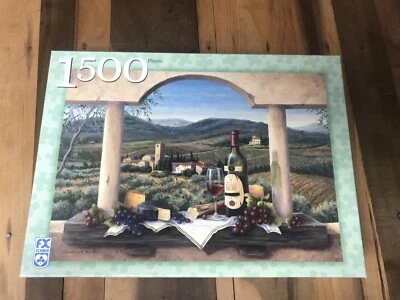 FX Schmid 1500 Piece Jigsaw Puzzle Vintage Vineyard Bounty Wine Bottle  - Image 1 of 4