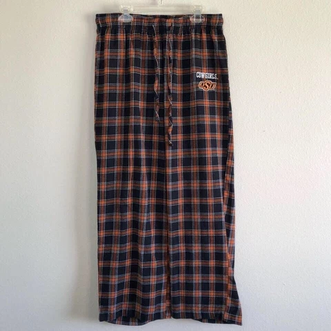 OSU Cowgirls Size Small Embroidered Collegiate Sleep Pants Drawstring Plaid Cover