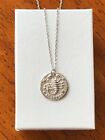 Scorpio Zodiac Necklace 925 Sterling Silver Coin Pendant Womens 15mm/0.59" 18"