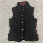 Pendleton Sweater Vest Womens M Wool Black Cable Knit Red Flannel Plaid Snap Zip