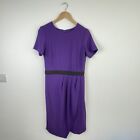 LTS Fixed Wrap Dress UK 12 Purple Colour Block Crepe Dress NEW Wedding Occasion