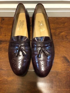 salvatore ferragamo firenze herren leder burgunderschuhe mit tasse größe 13b us - Bild 1 von 12