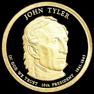 2009 S  John Tyler ~ Mint Proof Presidential Dollar from Proof Set - Picture 1 of 2