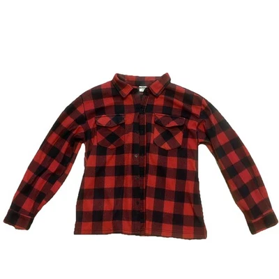 Open Trails Men's Plaid Button-Down Fleece Shirt - XL, Red-Black #9075 - Image 1 of 4