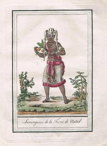 Trajes De Sudáfrica Grasset Grabado En Cobre 1790 - Imagen 1 de 1