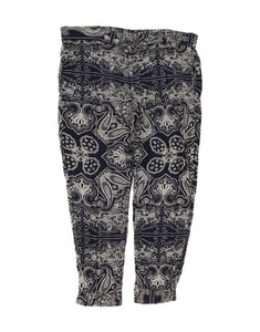 FAT FACE Womens Slim Casual Trousers UK 14 Large W40 L29 Navy Blue Paisley DQ18 - Picture 1 of 4