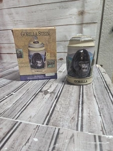 1996 Budweiser Gorilla Stein gefährdete Arten Serie Bierkrug 7" hoch - Bild 1 von 10
