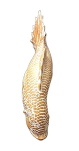 Large Whitewashed Wooden Koi Fish Figurines Sculptures 16" - Picture 1 of 12